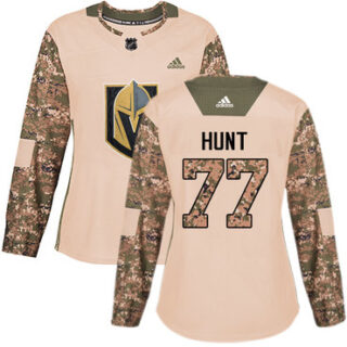 Women's Vegas Golden Knights #77 Brad Hunt Camo Authentic 2017 Veterans Day Stitched NHL Jersey