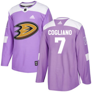 Youth Anaheim Ducks #7 Andrew Cogliano Purple Authentic Fights Cancer Stitched NHL Jersey