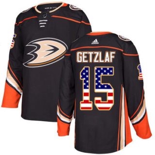Youth Anaheim Ducks #15 Ryan Getzlaf Black Home Authentic USA Flag Stitched NHL Jersey