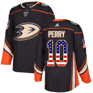 Youth Anaheim Ducks #10 Corey Perry Black Home Authentic USA Flag Stitched NHL Jersey