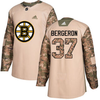 Youth Boston Bruins #37 Patrice Bergeron Camo Authentic 2017 Veterans Day Youth Stitched NHL Jersey