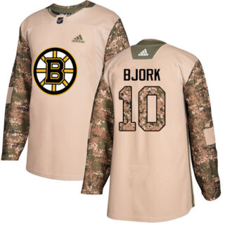 Youth Boston Bruins #10 Anders Bjork Camo Authentic 2017 Veterans Day Youth Stitched NHL Jersey