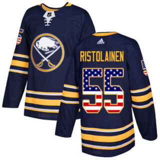 Youth Buffalo Sabres #55 Rasmus Ristolainen Navy Blue Home Authentic USA Flag Stitched NHL Jersey