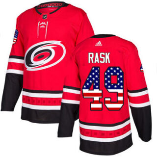 Youth Carolina Hurricanes #49 Victor Rask Red Home Authentic USA Flag Stitched NHL Jersey