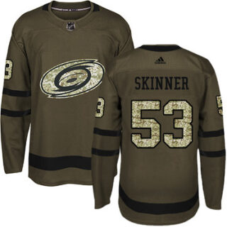Youth Carolina Hurricanes #53 Jeff Skinner Green Salute to Service Stitched NHL Jersey