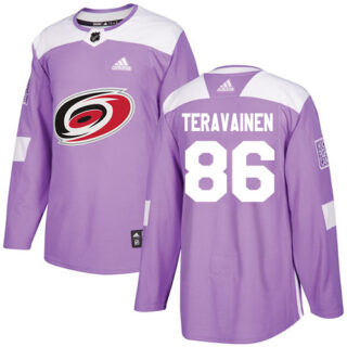 Youth Carolina Hurricanes #86 Teuvo Teravainen Purple Authentic Fights Cancer Stitched NHL Jersey