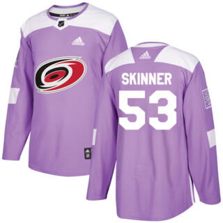 Youth Carolina Hurricanes #53 Jeff Skinner Purple Authentic Fights Cancer Stitched NHL Jersey