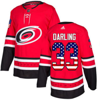 Youth Carolina Hurricanes #33 Scott Darling Red Home Authentic USA Flag Stitched NHL Jersey
