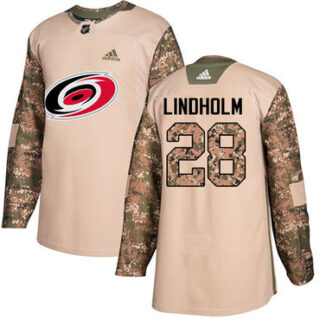 Youth Carolina Hurricanes #28 Elias Lindholm Camo Authentic 2017 Veterans Day Stitched NHL Jersey
