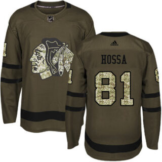 Youth Chicago Blackhawks #81 Marian Hossa Green Salute to Service Stitched NHL Jersey