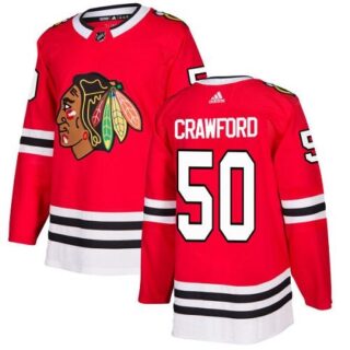 Youth Chicago Blackhawks #50 Corey Crawford Red Home Authentic Stitched NHL Jersey