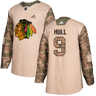 Youth Chicago Blackhawks #9 Bobby Hull Camo Authentic 2017 Veterans Day Stitched NHL Jersey