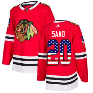 Youth Chicago Blackhawks #20 Brandon Saad Red Home Authentic USA Flag Stitched NHL Jersey