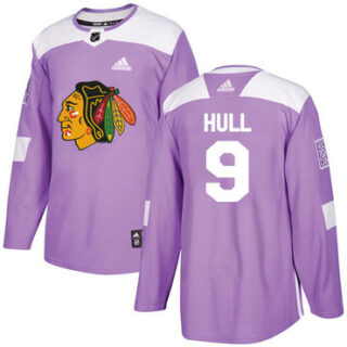 Youth Chicago Blackhawks #9 Bobby Hull Purple Authentic Fights Cancer Stitched NHL Jersey