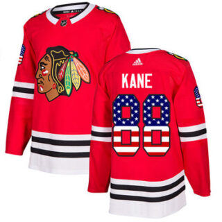 Youth Chicago Blackhawks #88 Patrick Kane Red Home Authentic USA Flag Stitched NHL Jersey
