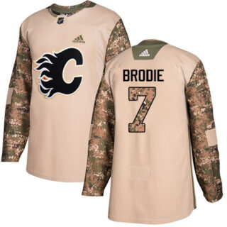 Youth Calgary Flames #7 TJ Brodie Camo Authentic 2017 Veterans Day Stitched NHL Jersey