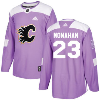 Youth Calgary Flames #23 Sean Monahan Purple Authentic Fights Cancer Stitched NHL Jersey