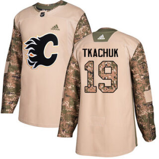 Youth Calgary Flames #19 Matthew Tkachuk Camo Authentic 2017 Veterans Day Stitched NHL Jersey
