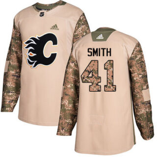 Youth Calgary Flames #41 Mike Smith Camo Authentic 2017 Veterans Day Stitched NHL Jersey