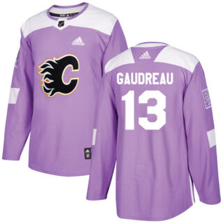 Youth Calgary Flames #13 Johnny Gaudreau Purple Authentic Fights Cancer Stitched NHL Jersey