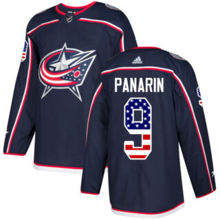 Youth Columbus Blue Jackets #9 Artemi Panarin Navy Blue Home Authentic USA Flag Stitched NHL Jersey