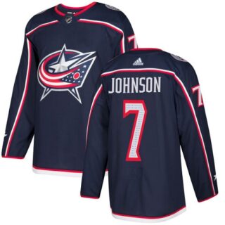 Youth Columbus Blue Jackets #7 Jack Johnson Navy Blue Home Authentic Stitched NHL Jersey