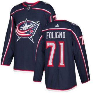 Youth Columbus Blue Jackets #71 Nick Foligno Navy Blue Home Authentic Stitched NHL Jersey