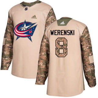 Youth Columbus Blue Jackets #8 Zach Werenski Camo Authentic 2017 Veterans Day Stitched NHL Jersey