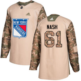 Youth Detroit Rangers #61 Rick Nash Camo Authentic 2017 Veterans Day Stitched NHL Jersey