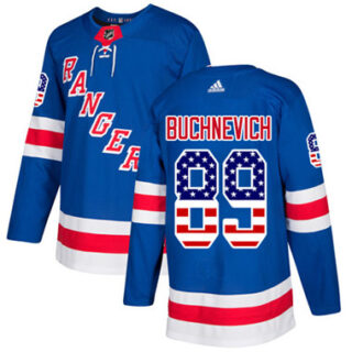 Youth Detroit Rangers #89 Pavel Buchnevich Royal Blue Home Authentic USA Flag Stitched NHL Jersey