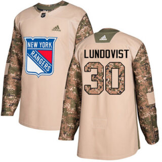 Youth Detroit Rangers #30 Henrik Lundqvist Camo Authentic 2017 Veterans Day Stitched NHL Jersey