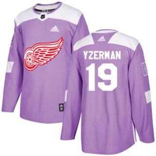 Youth Detroit Red Wings #19 Steve Yzerman Purple Authentic Fights Cancer Stitched NHL Jersey
