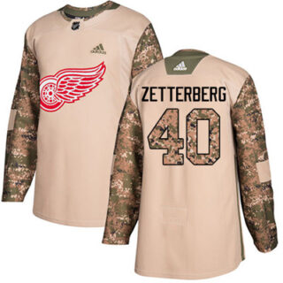 Youth Detroit Red Wings #40 Henrik Zetterberg Camo Authentic 2017 Veterans Day Stitched NHL Jersey
