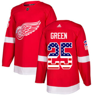 Youth Detroit Red Wings #25 Mike Green Red Home Authentic USA Flag Stitched NHL Jersey
