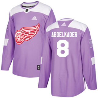 Youth Detroit Red Wings #8 Justin Abdelkader Purple Authentic Fights Cancer Stitched NHL Jersey