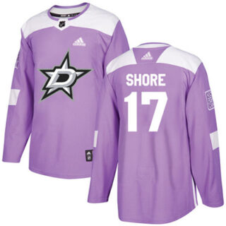 Youth Dallas Stars #17 Devin Shore Purple Authentic Fights Cancer Stitched NHL Jersey