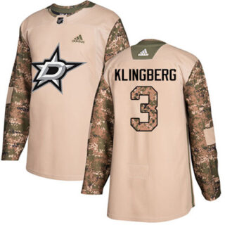Youth Dallas Stars #3 John Klingberg Camo Authentic 2017 Veterans Day Stitched NHL Jersey