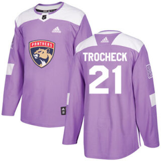 Youth Florida Panthers #21 Vincent Trocheck Purple Authentic Fights Cancer Stitched NHL Jersey