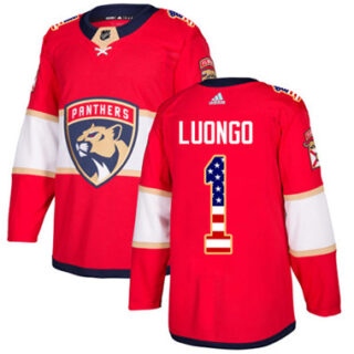Youth Florida Panthers #1 Roberto Luongo Red Home Authentic USA Flag Stitched NHL Jersey