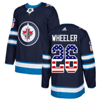 Youth Winnipeg Jets #26 Blake Wheeler Navy Blue Home Authentic USA Flag Stitched NHL Jersey