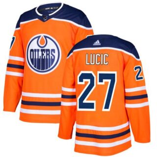 Youth Edmonton Oilers #27 Milan Lucic Orange Home Authentic Stitched NHL Jersey