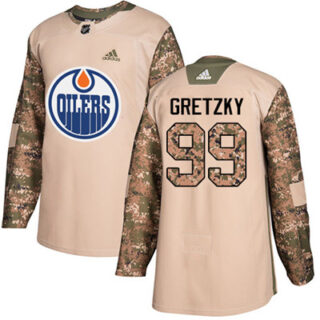 Youth Edmonton Oilers #99 Wayne Gretzky Camo Authentic 2017 Veterans Day Stitched NHL Jersey