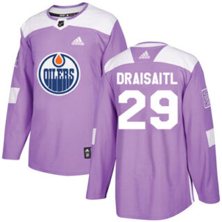 Youth Edmonton Oilers #29 Leon Draisaitl Purple Authentic Fights Cancer Stitched NHL Jersey