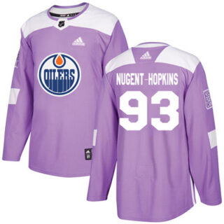 Youth Edmonton Oilers #93 Ryan Nugent-Hopkins Purple Authentic Fights Cancer Stitched NHL Jersey