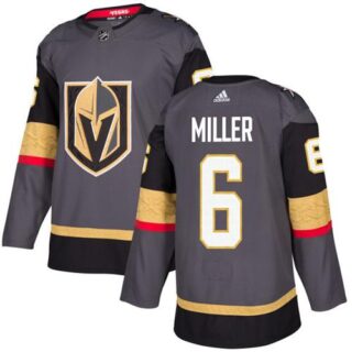 Youth Vegas Golden Knights #6 Colin Miller Grey Home Authentic Stitched NHL Jersey