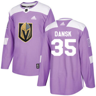 Youth Vegas Golden Knights #35 Oscar Dansk Purple Authentic Fights Cancer Stitched NHL Jersey