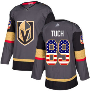 Youth Vegas Golden Knights #89 Alex Tuch Grey Home Authentic USA Flag Stitched NHL Jersey