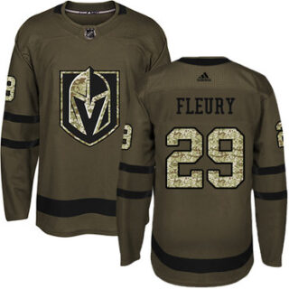 Youth Vegas Golden Knights #29 Marc-Andre Fleury Green Salute to Service Stitched NHL Jersey