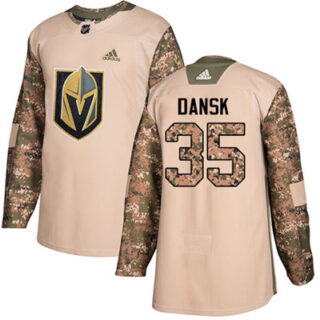 Youth Vegas Golden Knights #35 Oscar Dansk Camo Authentic 2017 Veterans Day Stitched NHL Jersey