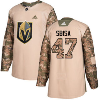 Youth Vegas Golden Knights #47 Luca Sbisa Camo Authentic 2017 Veterans Day Stitched NHL Jersey